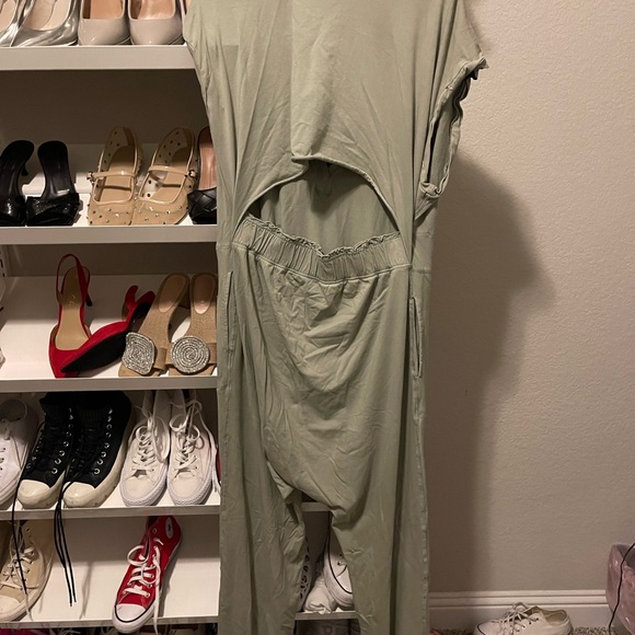 FP Movement by Free People Olive V-Neck Jumpsuit - Picture 3 of 4